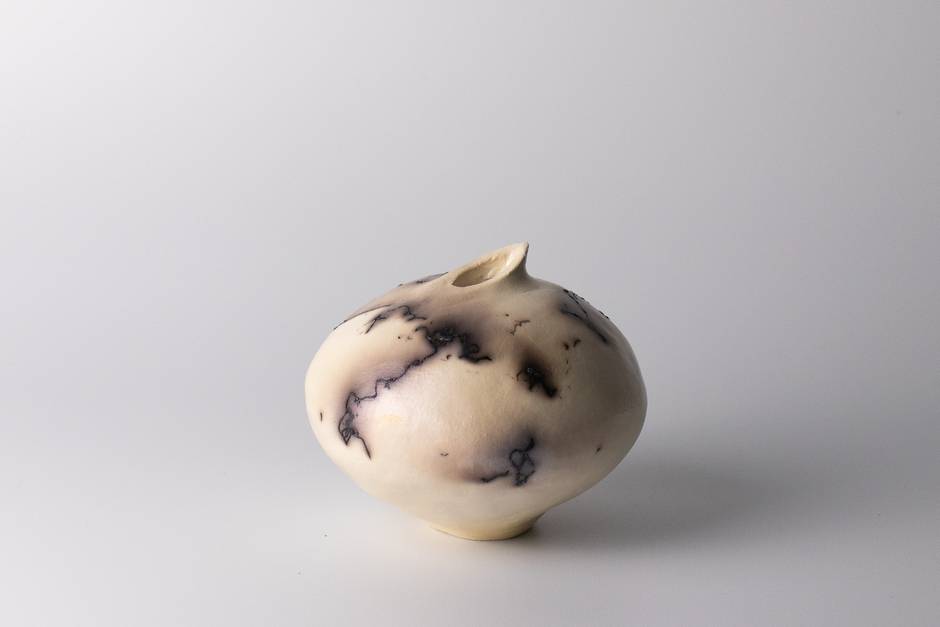 black & white raku vessel 11